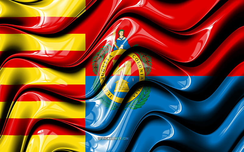 Elche Flag Cities of Spain, Europe, Flag of Elche, 3D art, Elche, Spanish cities, Elche 3D flag, Spain, HD wallpaper