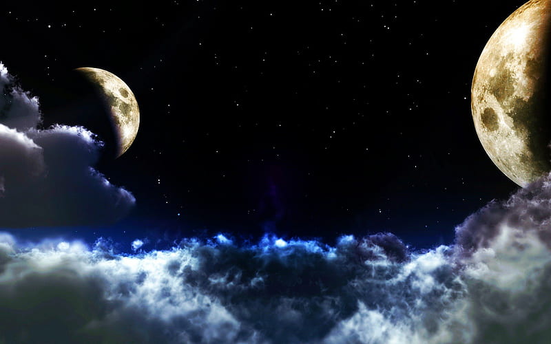 Mirror to the Universe, Clouds, Space, Universe, Galaxies, Planets, HD wallpaper