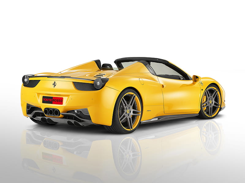 Vehicles, Novitec Rosso Ferrari 458 Spider, Car, Convertible, Yellow Car, HD wallpaper