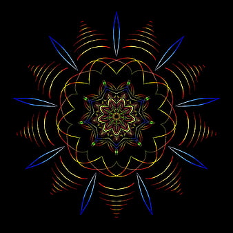 Mandala Pattern, black, dark, HD phone wallpaper | Peakpx