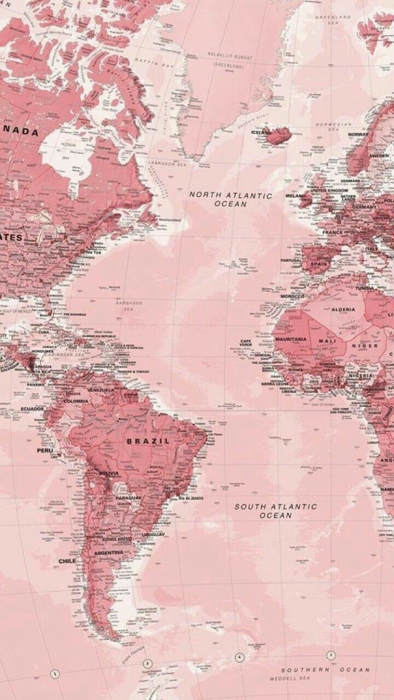 Pink Globe, globe, map, pink, HD phone wallpaper