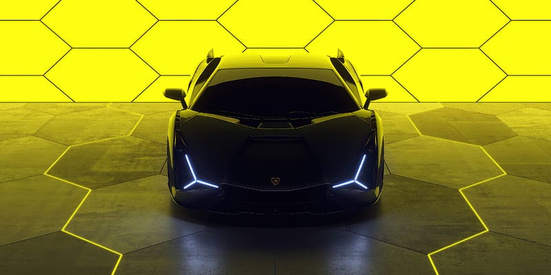 Lamborghini Sian Fluorescent , lamborghini-sian, lamborghini, cars, 2023-cars, behance, HD wallpaper