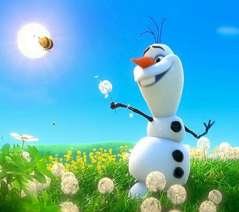Frozen, 2014, cartoon, for kids, garden, happy, life, love, smile, HD wallpaper