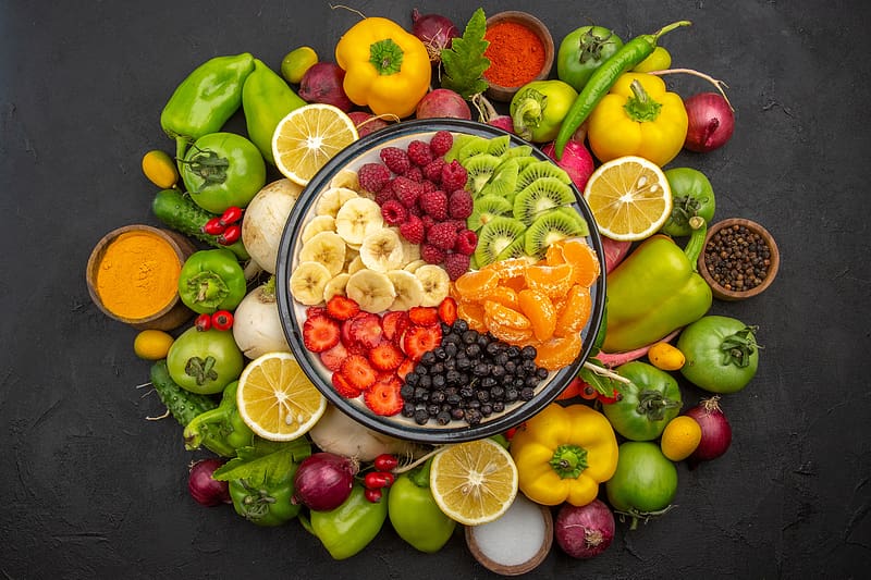 Fruit and Vegetables, still life, fruit, food, vegetables, HD wallpaper