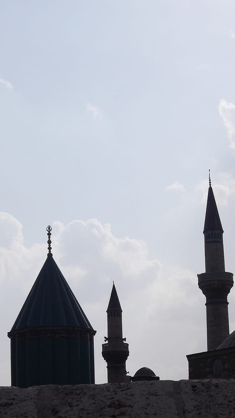 Mevlana, cami, islam, konya, minare, HD phone wallpaper