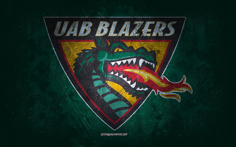 UAB Blazers, American football team, green background, UAB Blazers