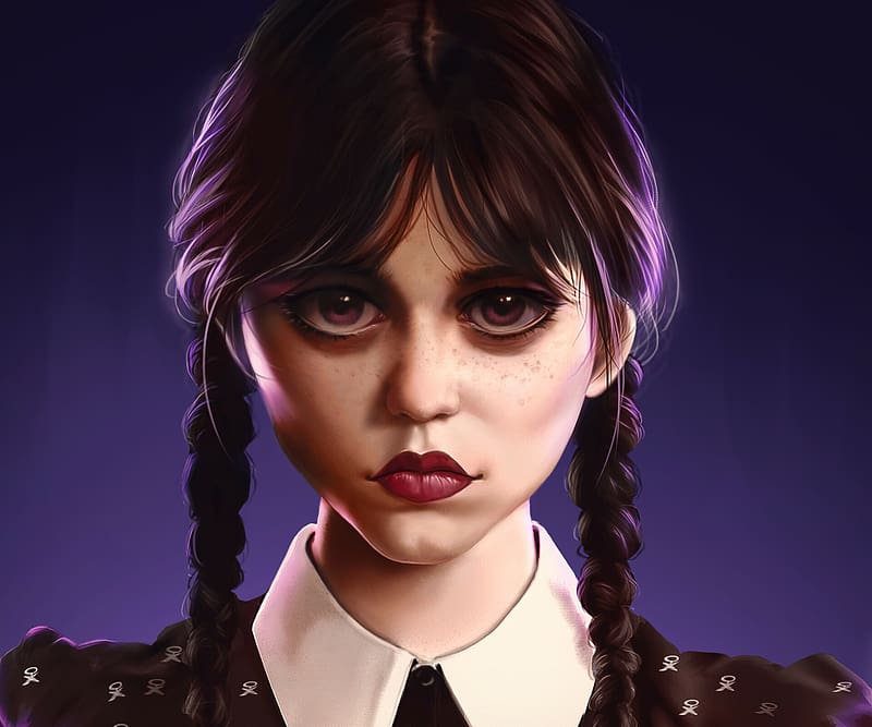 Wednesday Addams Digital Portrait, HD wallpaper