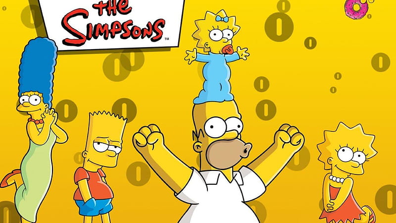 bart simpson in yellow background with baby sitting on head movies, HD wallpaper