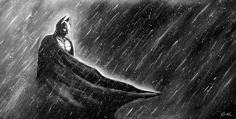 Dark Knight Oil Painting, batman, superheroes, digital-art, artwork, HD wallpaper
