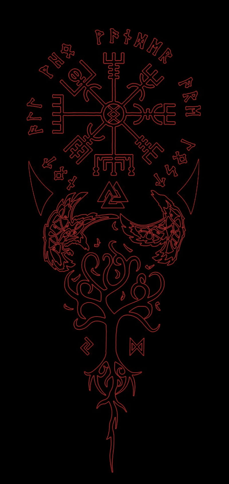 Vegvisir, Viking, Norse, Symbol, HD phone wallpaper