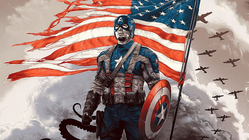 Captain America Hero, captain-america, superheroes, artwork, HD wallpaper