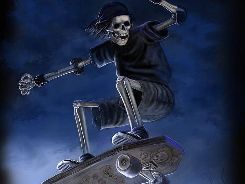 :D, bones, skull, skeleton, fantasy, halloween, funny, HD wallpaper