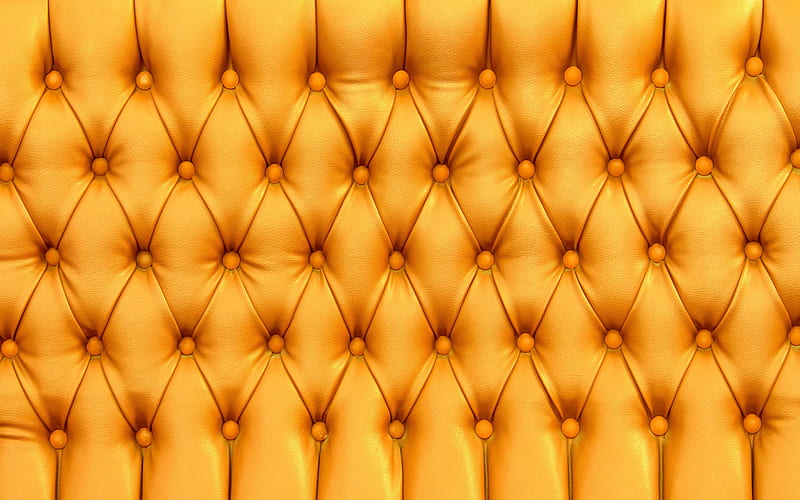 yellow leather textures leather with stitching, yellow leather background, yellow leather upholstery, leather backgrounds, leather textures, macro, upholstery textures, HD wallpaper