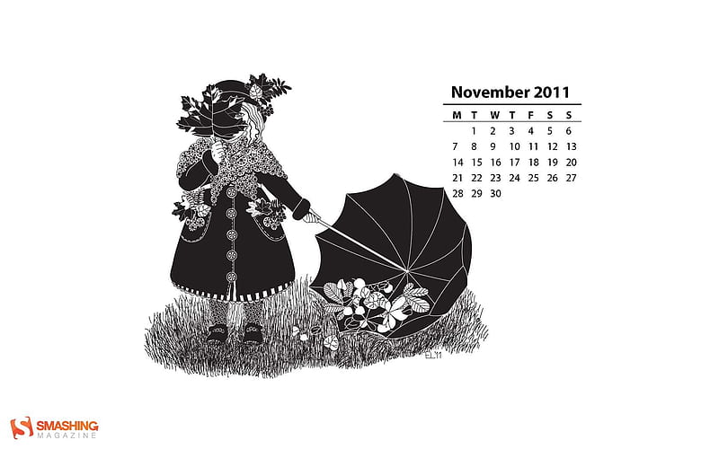 Little Mademoiselle P-November 2011-Calendar, HD wallpaper