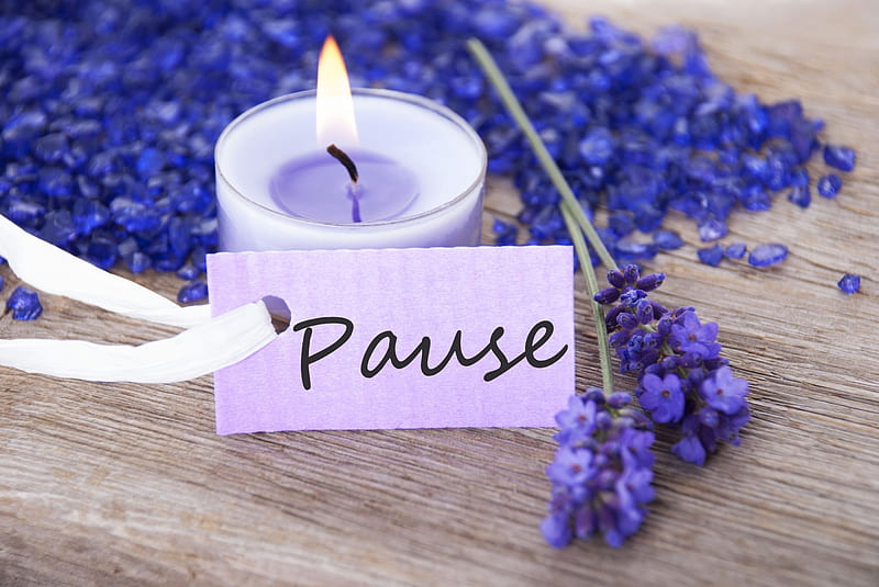 Calming Lavender, candle, pause, calming, lavender, blue, HD wallpaper