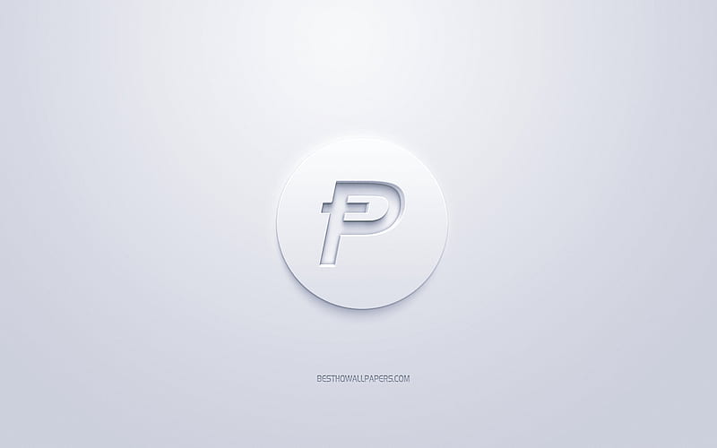 PotCoin logo, 3d white logo, 3d art, white background, cryptocurrency, PotCoin, finance concepts, business, PotCoin 3d logo, HD wallpaper