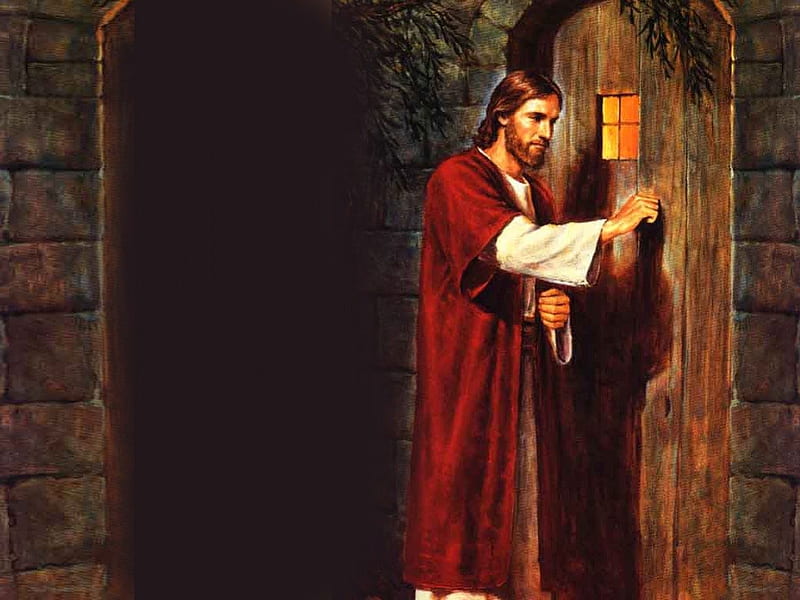Jesus knocking the door, christ, jesus, religion, god, HD wallpaper