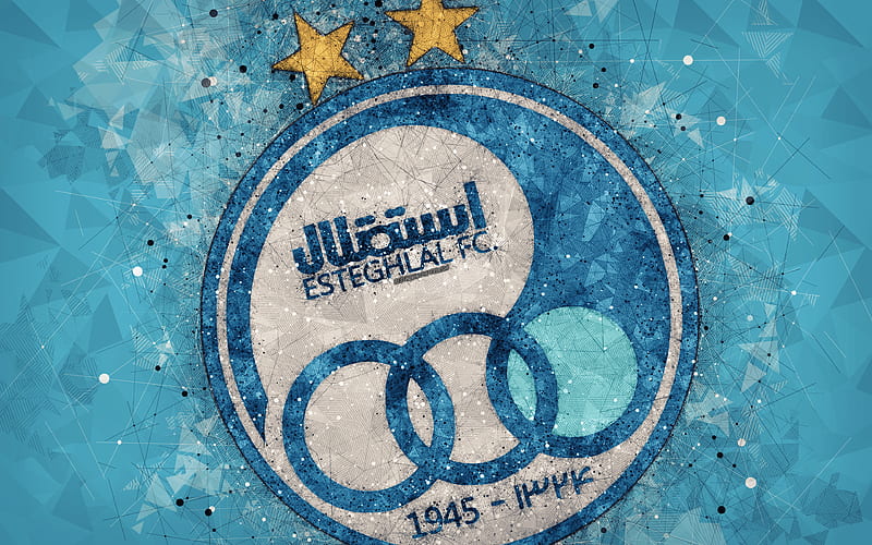 Sanat Naft Abadan FC logo, leather texture, Iranian football club, emblem,  yellow blue lines, HD wallpaper