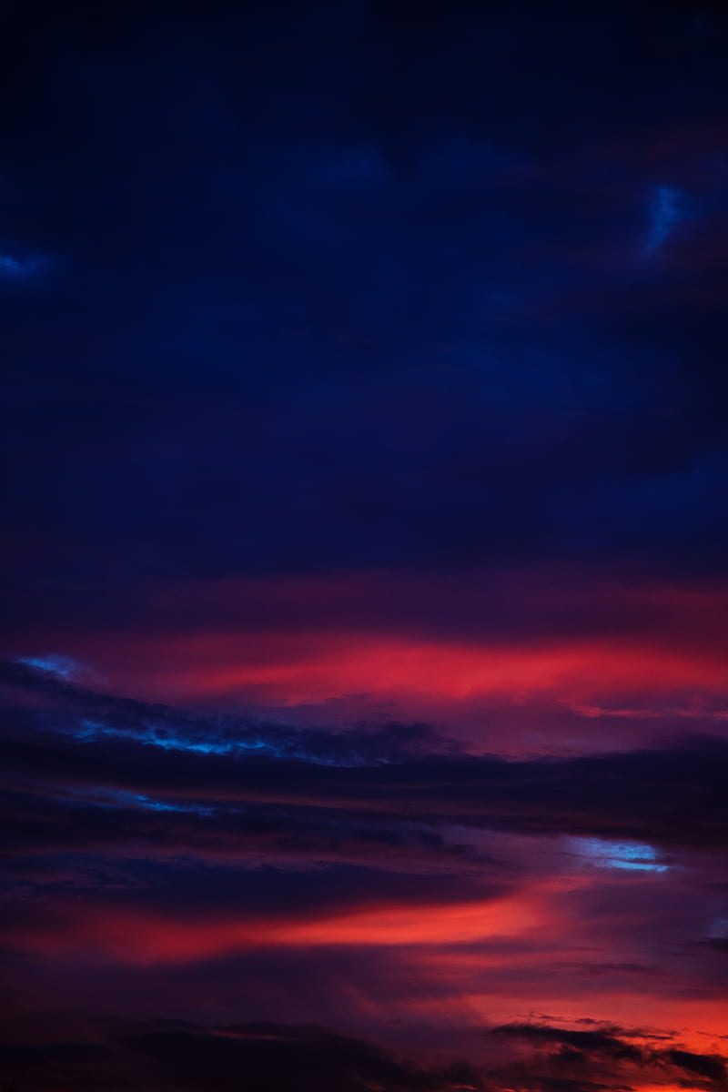 sky, sunset, clouds, dusk, HD phone wallpaper