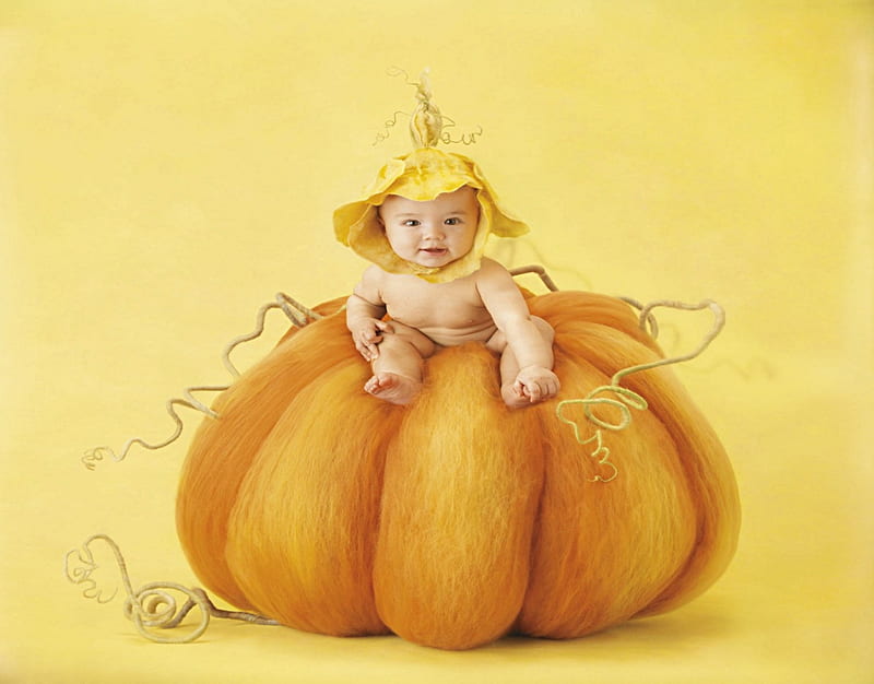 Small Child - Pumpkin, Small, Pumpkin, Hat, Child, HD wallpaper