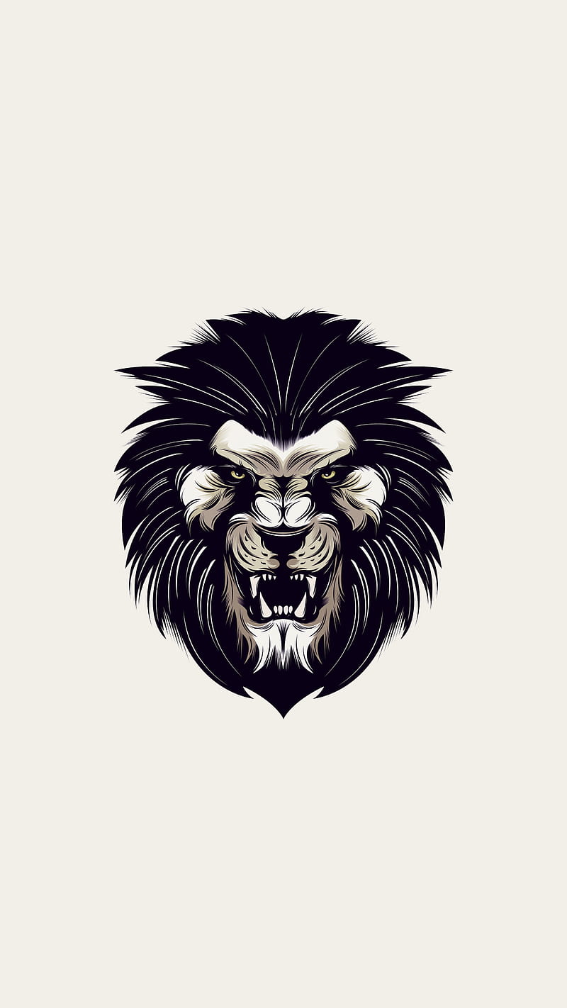 Angry Lion angry, black, desenho, lion, logo, HD phone wallpaper