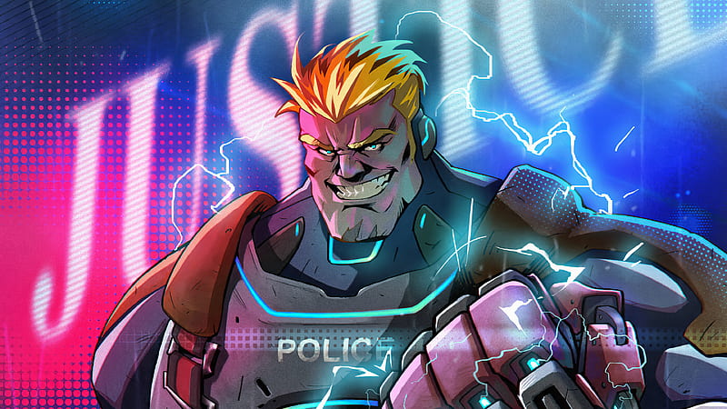 Cyberpunk Police Hercules , cyberpunk, artist, artwork, digital-art, police, artstation, HD wallpaper