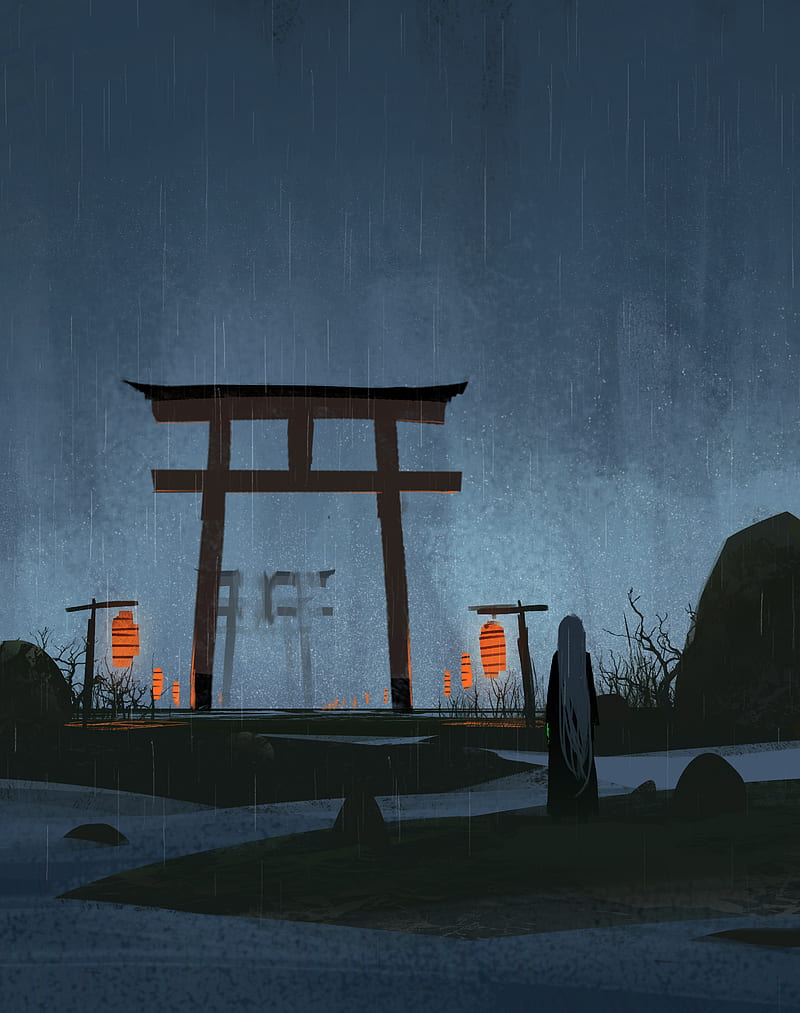 anime, torii, Asteroid (artist), HD phone wallpaper