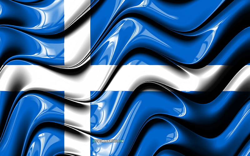 Shetland flag Counties of Scotland, administrative districts, Flag of Shetland, 3D art, Shetland, scottish counties, Shetland 3D flag, Scotland, United Kingdom, Europe, HD wallpaper