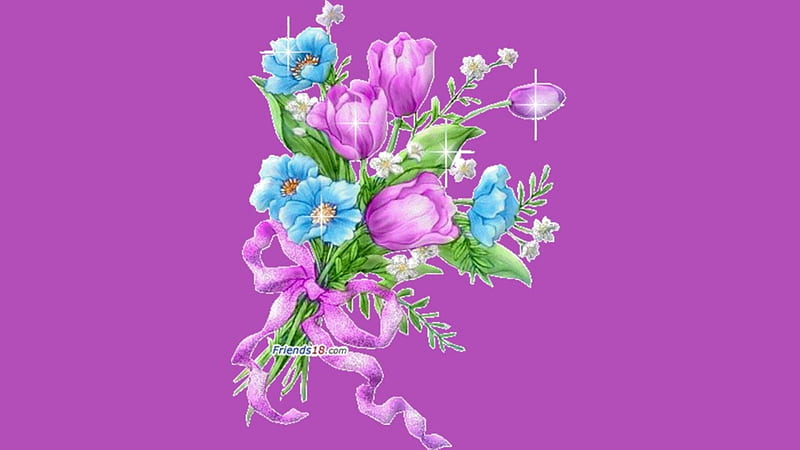 purple and aqua flowers, aqua, flowers, nature, purple, HD wallpaper