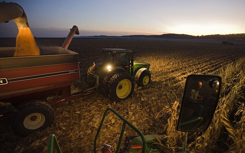 Corn farmer working at down Iowa, HD wallpaper