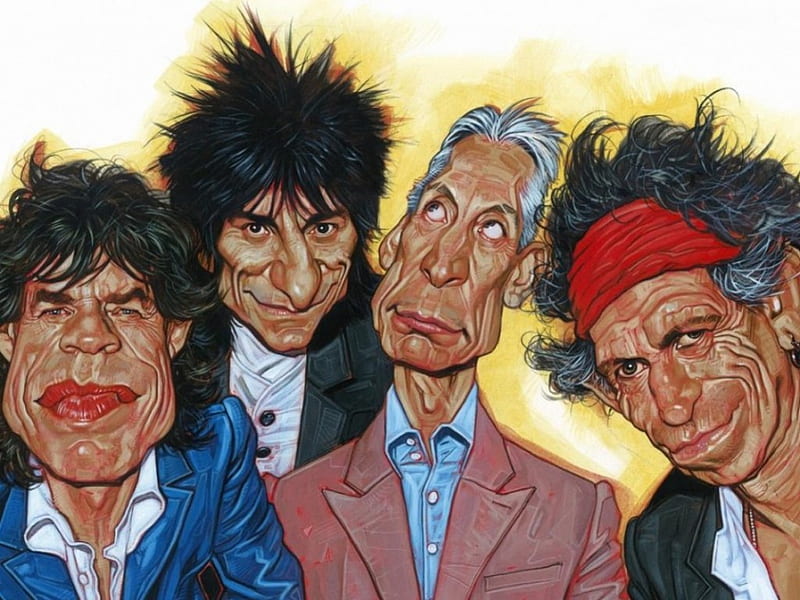 The Rolling Stones, bands, people, music, rolling stones, drawings, HD wallpaper