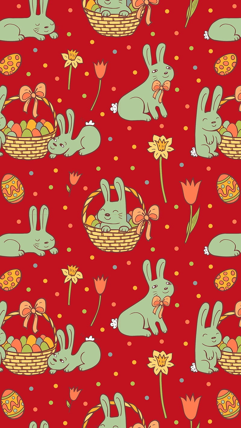 Easter Pattern, Coelho de Páscoa, aesthetic bunny rabbit, colorful pattern, easter egg gift, easter eggs, kawaii rabbits, little sweet bunnies, spring holiday theme, summer April Easter, wonderland, HD phone wallpaper