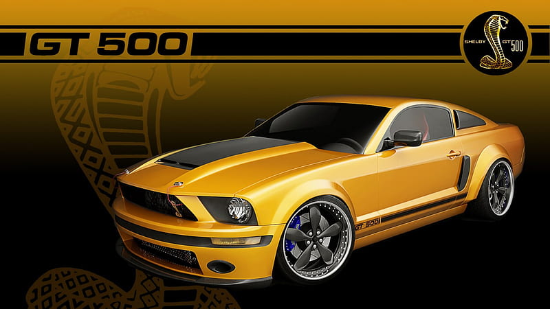 Ford Mustang Shelby Gt 500, gt, yellow, mustang, ford, HD wallpaper
