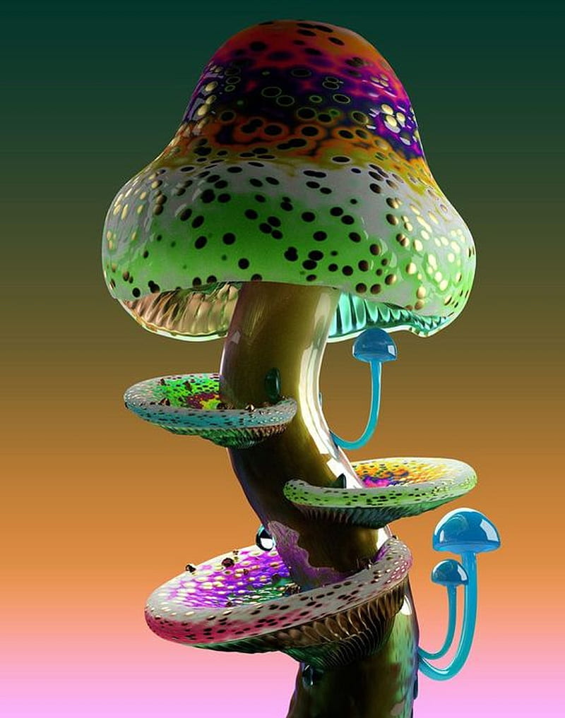 Mushroom, neon, mushrooms, HD phone wallpaper
