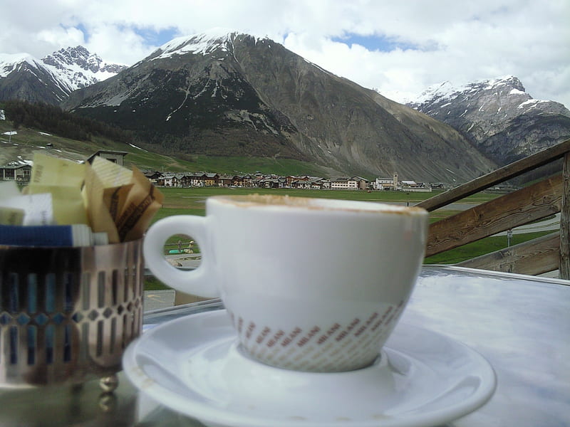 good lucky star caffe time..., mountain, natur, rainbow, forces of nature, sky, HD wallpaper