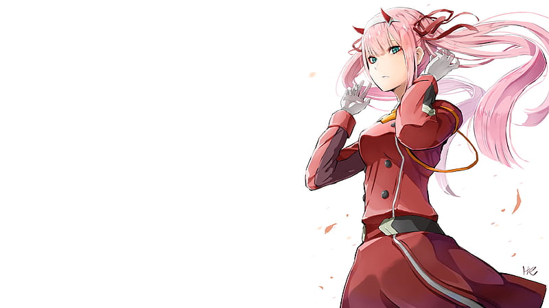 Darling In The FranXX Zero Two Hiro Zero Two Standing On Side With ...