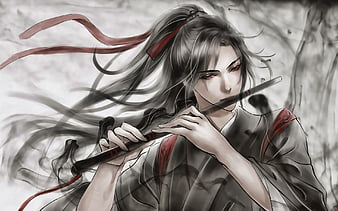 Wallpaper Shoujo, Red Eyes, Wei Wuxian, Mo Dao Zu Shi, Flute -  Resolution:1920x1080 - Wallpx