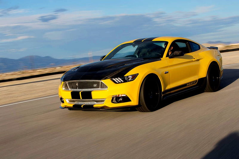 2016, ford mustang, shelby, yellow, coupe, HD wallpaper