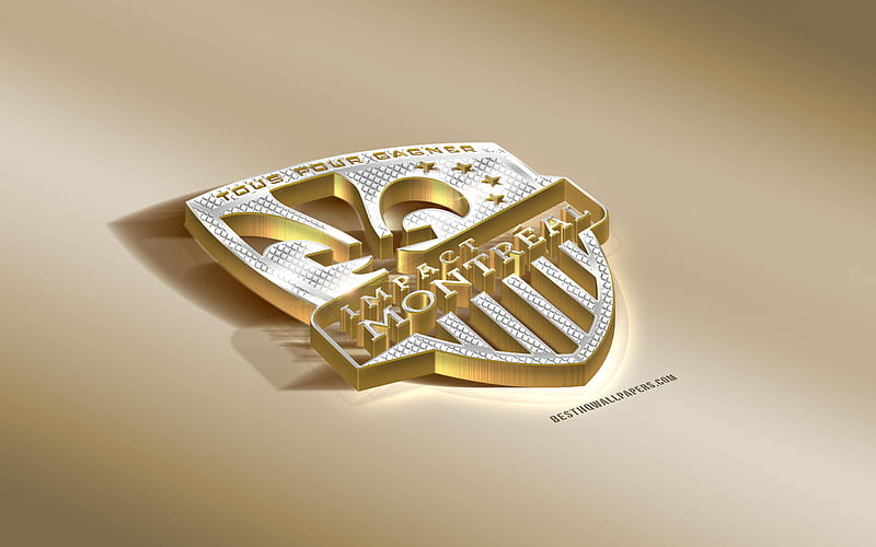 Montreal Impact, Canadian Football Club, Golden Silver logo, Montreal, Canada, USA, MLS, 3d golden emblem, creative 3d art, football, Major League Soccer, HD wallpaper