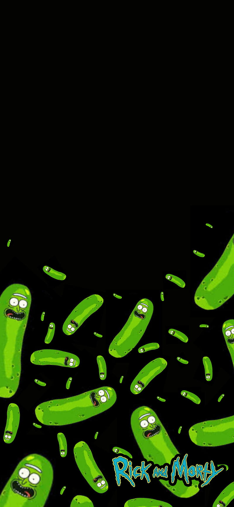 Rick and Morty, black, green, pickle rick, space, HD phone wallpaper