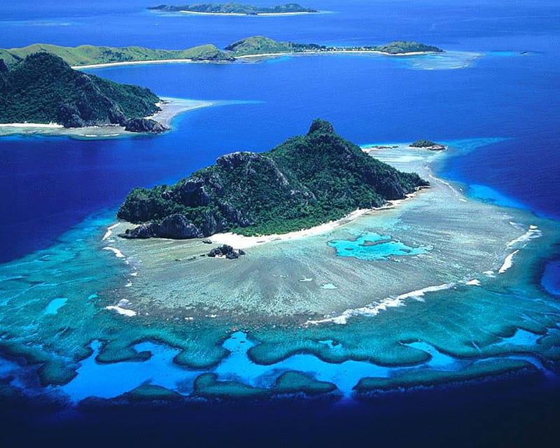 Fiji, country, island, new, reefs, tropical, tropics, water, HD wallpaper