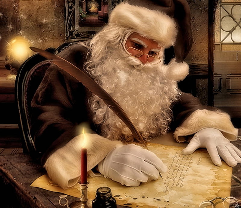 Father Christmas, Christmas, Painting, Art, Santa, HD wallpaper | Peakpx