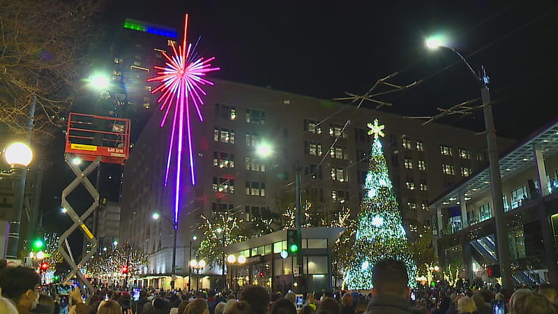 Westlake Center tree lighting marks return to big holiday events, Seattle Christmas, HD wallpaper