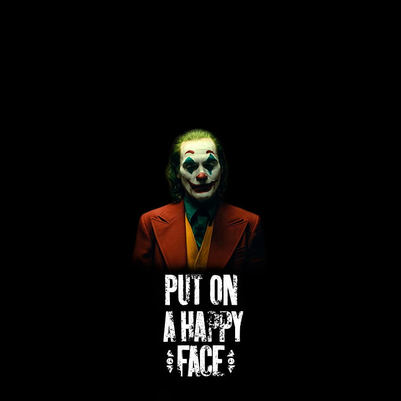 Joker happy face, 2019, amoled, black, halloween, joaquin phoenix, joker 2019, joker joaquin phoenix, joker laugh, oneplus, HD phone wallpaper