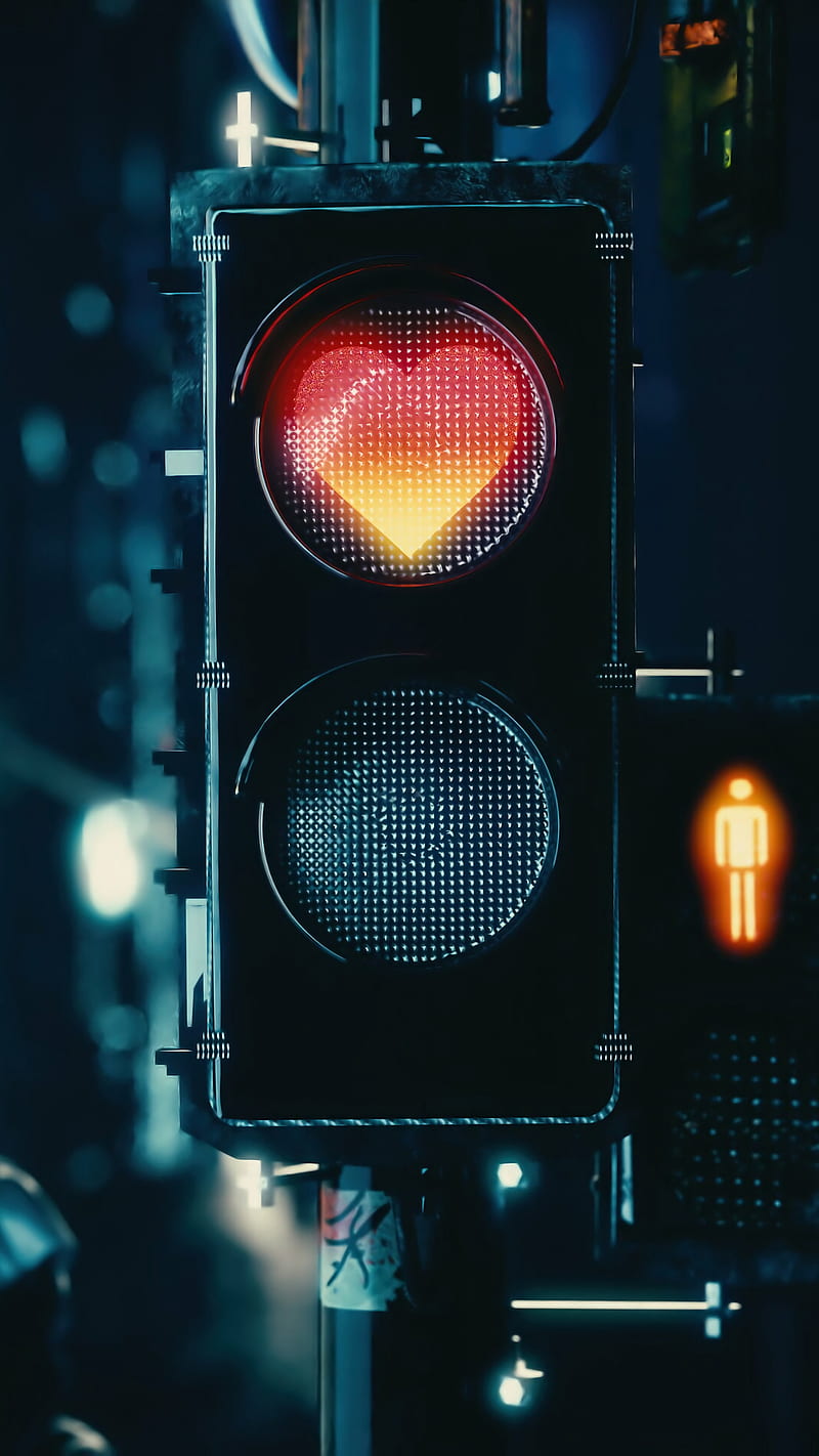 Traffic Light Heart Signal , red, love, HD phone wallpaper