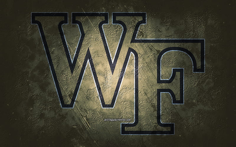 Wake Forest Demon Deacons, American football team, brown background, Wake Forest Demon Deacons logo, grunge art, NCAA, American football, Wake Forest Demon Deacons emblem, HD wallpaper