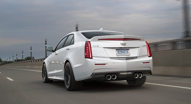2017 Cadillac Ats V Sedan With Carbon Black Package Color Crystal White Tricoat Rear Three Quarter Hd Wallpaper Peakpx