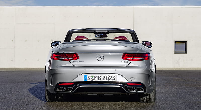 2017 Mercedes-AMG S63 Cabriolet Edition 130 (Color: Alubeam Silver; Fabric Soft Top: Red) - Rear , car, HD wallpaper