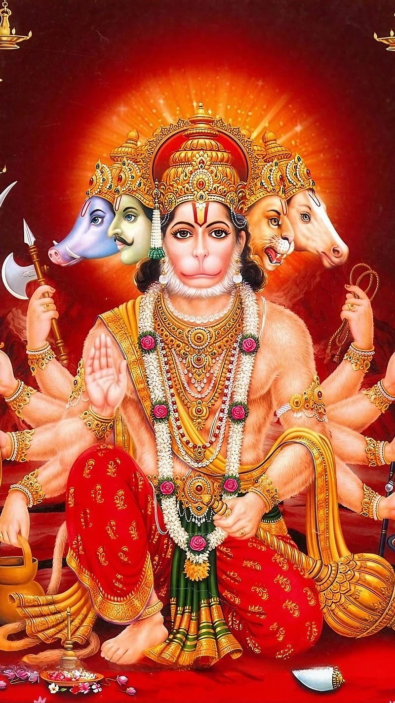 Bajrangbali Ka , Panchmukhi Hanuman, hindu god, bhakti, devotional, HD phone wallpaper