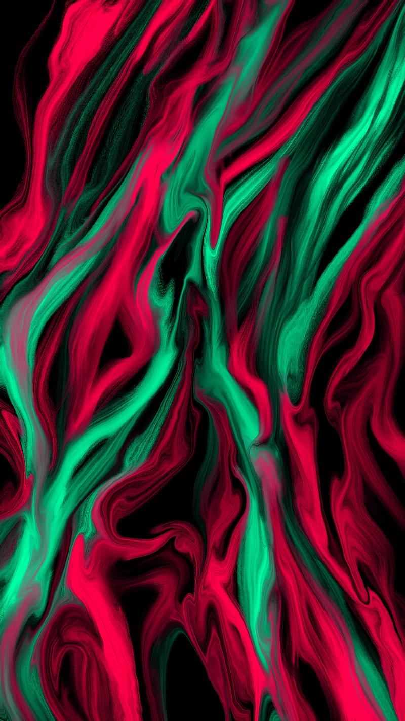 lava intense 1, abstract lava, art, black, green, liquid, liquify, pattern, red, texture, HD phone wallpaper